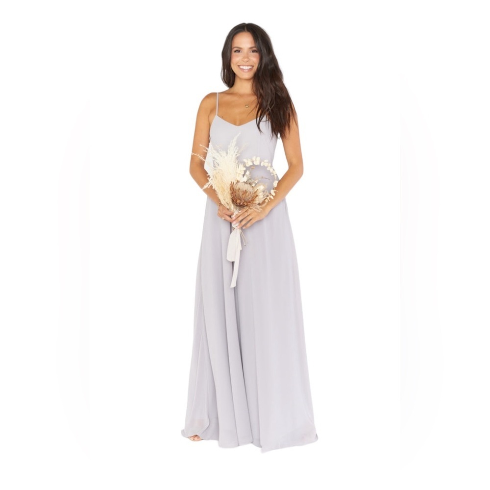 Show Me Your MuMu Faith Maxi Dress‎ Dove Grey Chiffon Small Bridesmaid